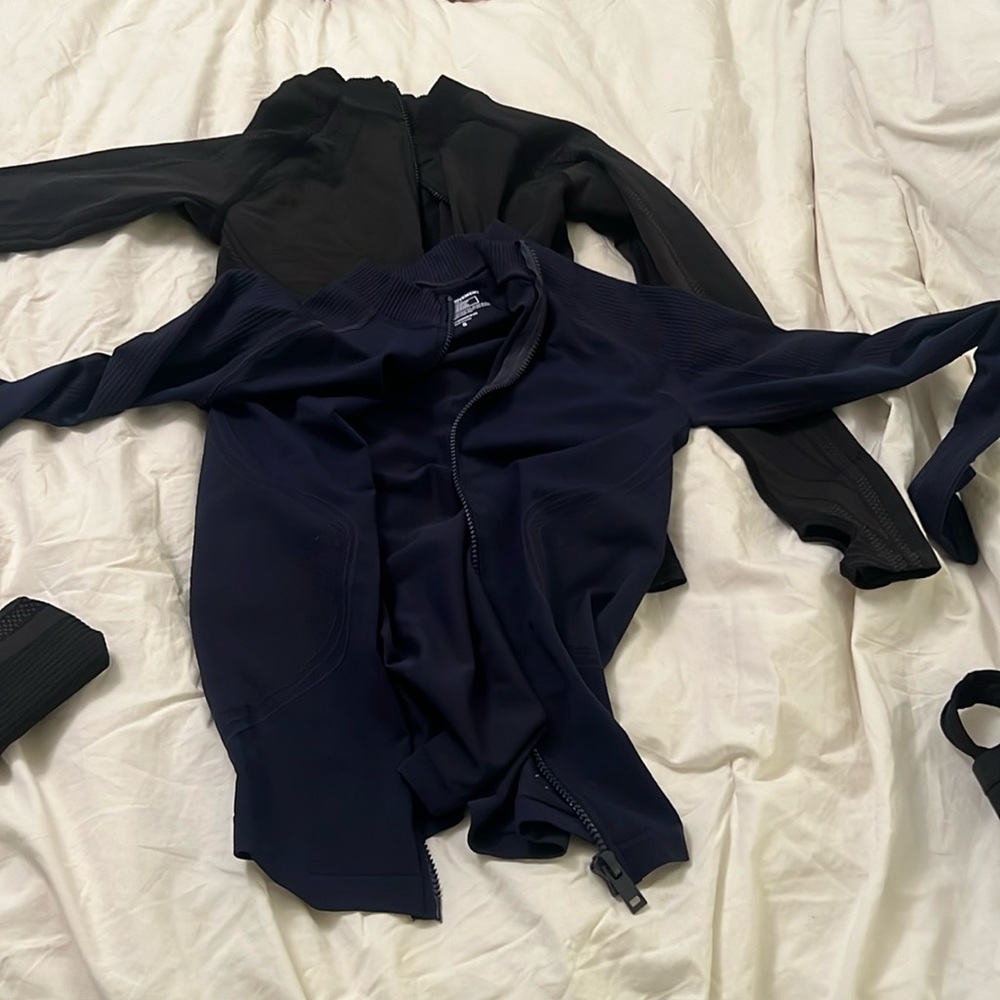 Workout jackets one in each color